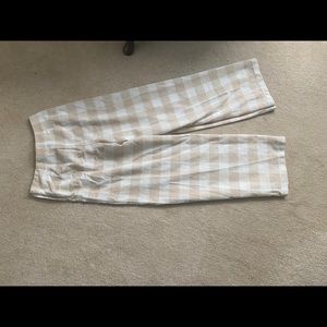 Straight leg plaid pants